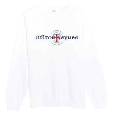 Milton Keynes Buckinghamshire England English Flag Premium Crewneck Sweatshirt