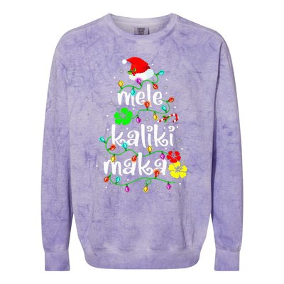 Mele Kalikimaka Christmas Hawaiian Santa Colorblast Crewneck Sweatshirt