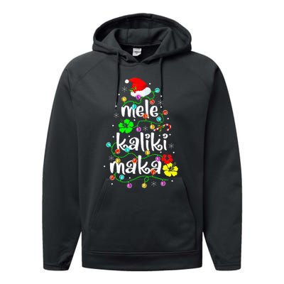 Mele Kalikimaka Christmas Hawaiian Santa Performance Fleece Hoodie