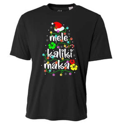 Mele Kalikimaka Christmas Hawaiian Santa Cooling Performance Crew T-Shirt