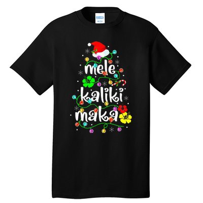 Mele Kalikimaka Christmas Hawaiian Santa Tall T-Shirt