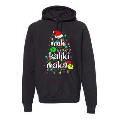 Mele Kalikimaka Christmas Hawaiian Santa Premium Hoodie