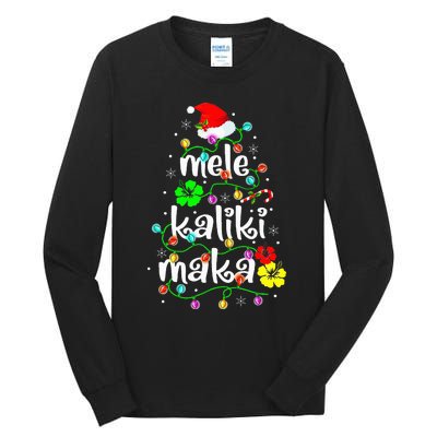 Mele Kalikimaka Christmas Hawaiian Santa Tall Long Sleeve T-Shirt