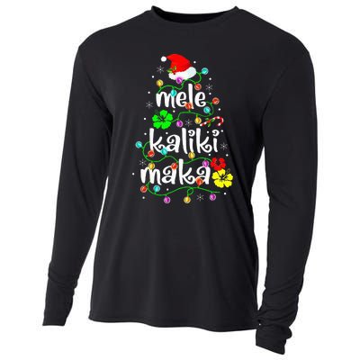 Mele Kalikimaka Christmas Hawaiian Santa Cooling Performance Long Sleeve Crew