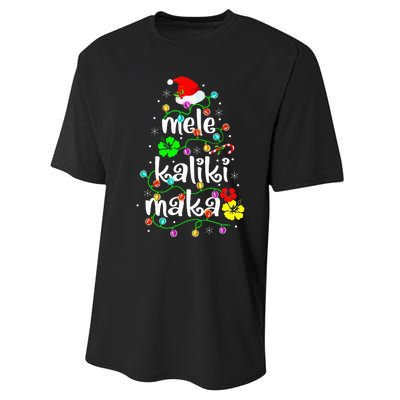 Mele Kalikimaka Christmas Hawaiian Santa Performance Sprint T-Shirt