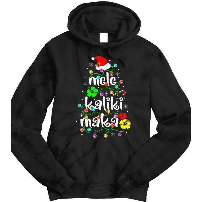 Mele Kalikimaka Christmas Hawaiian Santa Tie Dye Hoodie