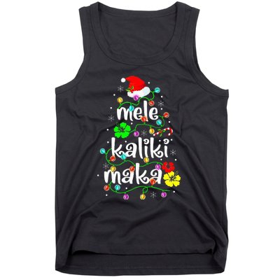 Mele Kalikimaka Christmas Hawaiian Santa Tank Top