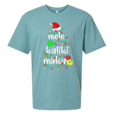 Mele Kalikimaka Christmas Hawaiian Santa Sueded Cloud Jersey T-Shirt