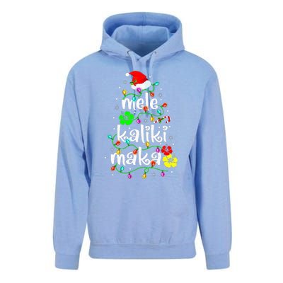 Mele Kalikimaka Christmas Hawaiian Santa Unisex Surf Hoodie