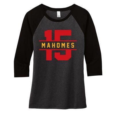 Mahomes Kansas City Playoffs Women's Tri-Blend 3/4-Sleeve Raglan Shirt