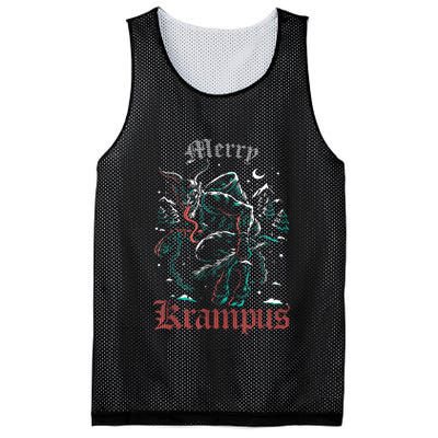 Merry Krampus Christmas Xmas Horror Ugly Sweater Mesh Reversible Basketball Jersey Tank