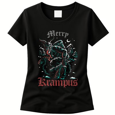 Merry Krampus Christmas Xmas Horror Ugly Sweater Womens T-Shirt