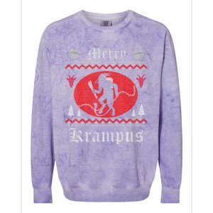 Merry Krampus Christmas Xmas Horror Ugly Sweater Evil Pajama Gift Colorblast Crewneck Sweatshirt