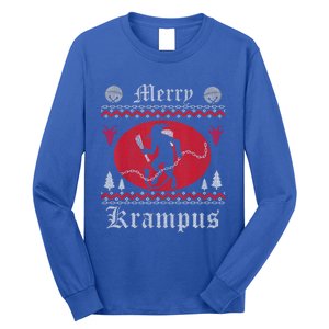 Merry Krampus Christmas Xmas Horror Ugly Sweater Evil Pajama Gift Long Sleeve Shirt