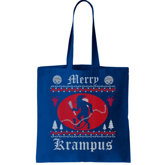 Merry Krampus Christmas Xmas Horror Ugly Sweater Evil Pajama Gift Tote Bag