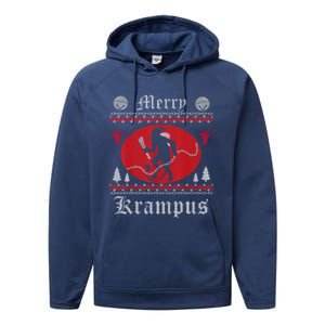 Merry Krampus Christmas Xmas Horror Ugly Sweater Evil Pajama Gift Performance Fleece Hoodie