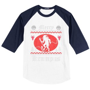 Merry Krampus Christmas Xmas Horror Ugly Sweater Evil Pajama Gift Baseball Sleeve Shirt