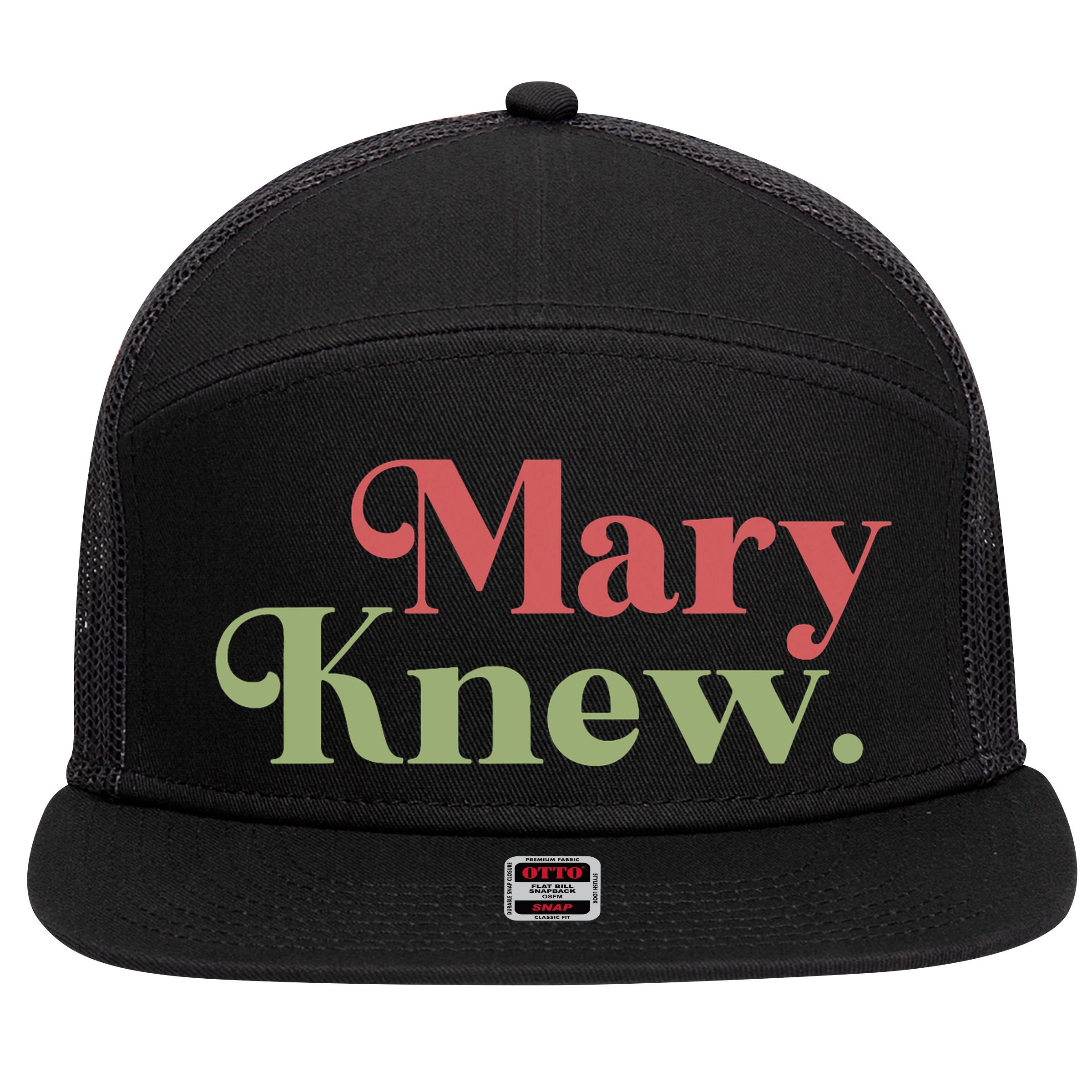 Mary Knew Christmas 7 Panel Mesh Trucker Snapback Hat