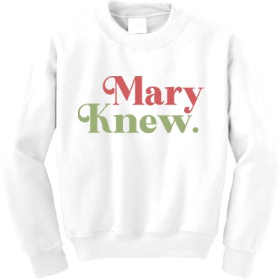 Mary Knew Christmas Kids Sweatshirt