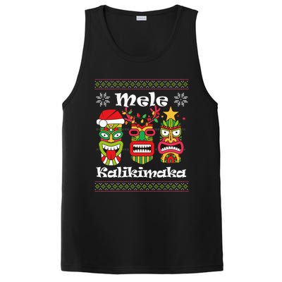 Mele Kalikimaka Christmas Hawaiian Santa Tiki Ugly Xmas PosiCharge Competitor Tank