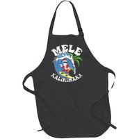 Mele Kalikimaka Christmas Surf Santa Surfing Hawaii Full-Length Apron With Pockets