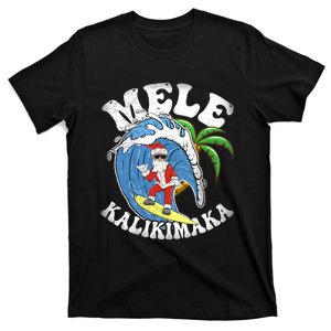 Mele Kalikimaka Christmas Surf Santa Surfing Hawaii T-Shirt