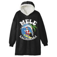 Mele Kalikimaka Christmas Surf Santa Surfing Hawaii Hooded Wearable Blanket