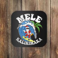 Mele Kalikimaka Christmas Surf Santa Surfing Hawaii Coaster