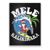 Mele Kalikimaka Christmas Surf Santa Surfing Hawaii Poster