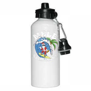 Mele Kalikimaka Christmas Surf Santa Surfing Hawaii Aluminum Water Bottle