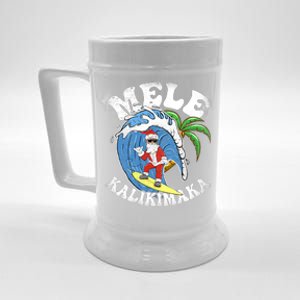 Mele Kalikimaka Christmas Surf Santa Surfing Hawaii Beer Stein