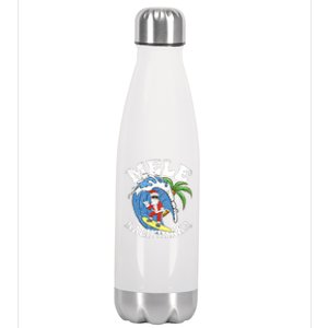 Mele Kalikimaka Christmas Surf Santa Surfing Hawaii Stainless Steel Insulated Water Bottle