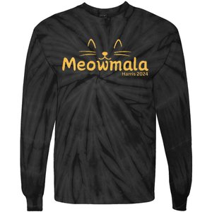 Meowmala Kamala Crazy Kitty Lady Society Vote Tie-Dye Long Sleeve Shirt