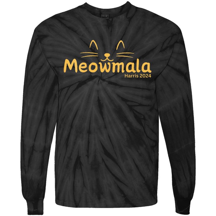 Meowmala Kamala Crazy Kitty Lady Society Vote Tie-Dye Long Sleeve Shirt