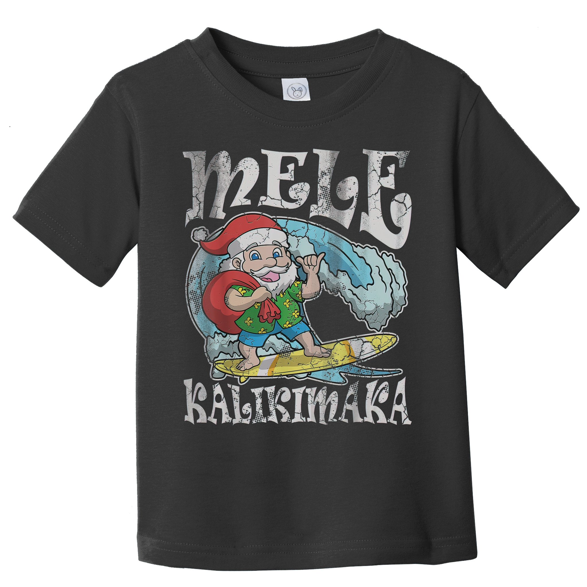 Mele Kalikimaka Christmas Santa Claus Hawaii Surfing Toddler T-Shirt