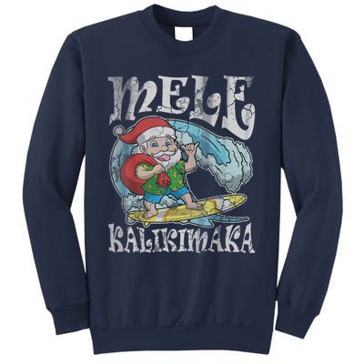 Mele Kalikimaka Christmas Santa Claus Hawaii Surfing Sweatshirt