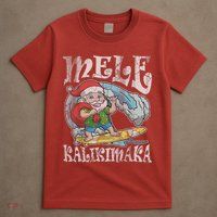 Mele Kalikimaka Christmas Santa Claus Hawaii Surfing T-Shirt
