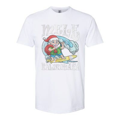 Mele Kalikimaka Christmas Santa Claus Hawaii Surfing Softstyle® CVC T-Shirt