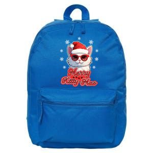 Merry Kittymas Cat Santa Claus Kitten Lovers Christmas Puns Gift 16 in Basic Backpack