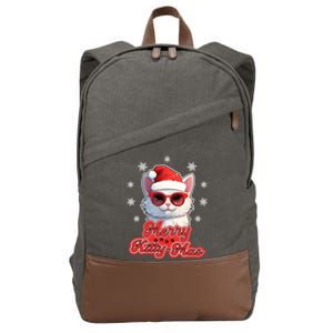 Merry Kittymas Cat Santa Claus Kitten Lovers Christmas Puns Gift Cotton Canvas Backpack