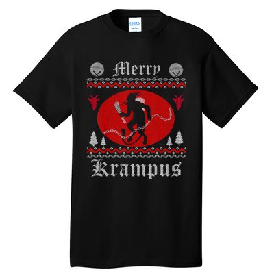 Merry Krampus Christmas Xmas Horror Ugly Sweater Evil Pajama Tall T-Shirt