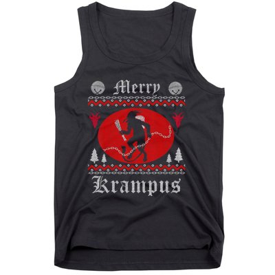 Merry Krampus Christmas Xmas Horror Ugly Sweater Evil Pajama Tank Top