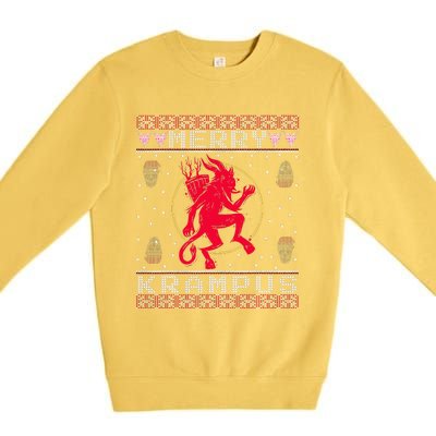 Merry Krampus Christmas Xmas Horror Ugly Sweater Evil Pajama Premium Crewneck Sweatshirt