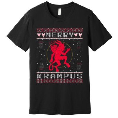 Merry Krampus Christmas Xmas Horror Ugly Sweater Evil Pajama Premium T-Shirt