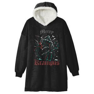 Merry Krampus Christmas Xmas Horror Ugly Sweater Evil Pajama Hooded Wearable Blanket