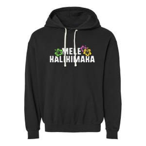 Mele Kalikimaka Christmas Hawaiian Xmas Merry Garment-Dyed Fleece Hoodie