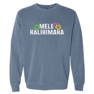 Mele Kalikimaka Christmas Hawaiian Xmas Merry Garment-Dyed Sweatshirt