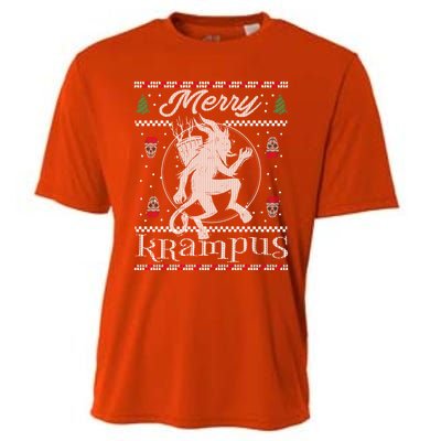 Merry Krampus Christmas Xmas Horror Ugly Evil Pajama Gift Cooling Performance Crew T-Shirt