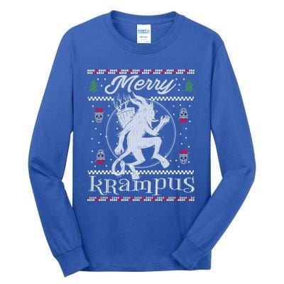 Merry Krampus Christmas Xmas Horror Ugly Evil Pajama Gift Tall Long Sleeve T-Shirt