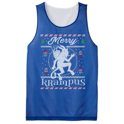 Merry Krampus Christmas Xmas Horror Ugly Evil Pajama Gift Mesh Reversible Basketball Jersey Tank